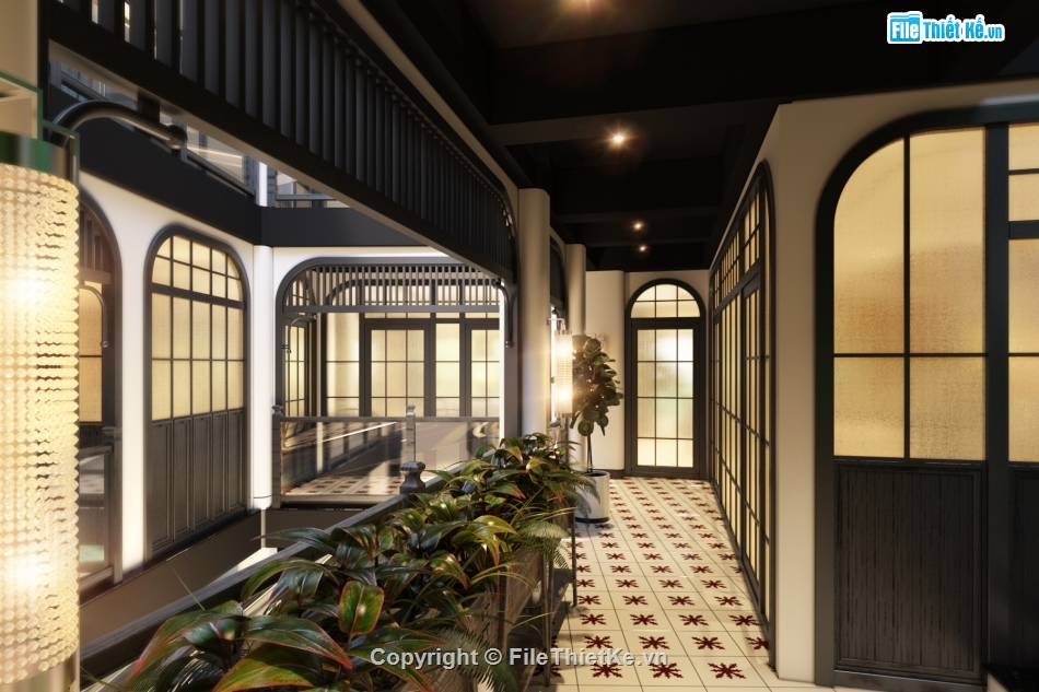 nhà hàng,indochine,3dsmax,nội thất